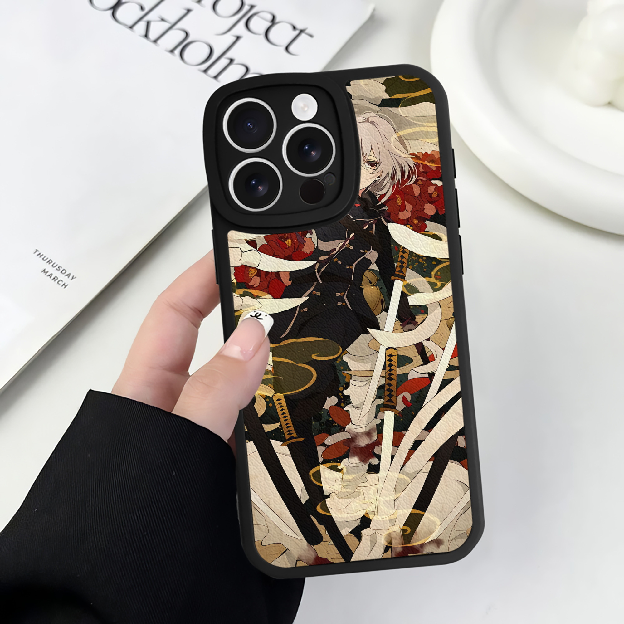 （画像用） 刀剣乱舞 Touken Ranbu 【iPhone 16シリーズ対応】シリコンスマホケース（レザー調） 材質：シリコン